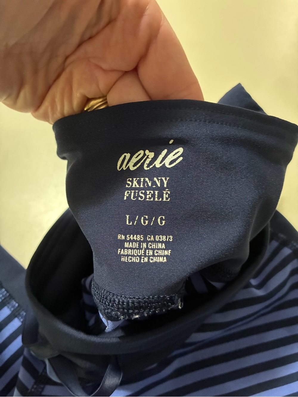 aerie Navy Blue Striped leggings